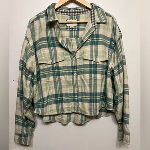American Eagle Cropped Plaid Shirt
